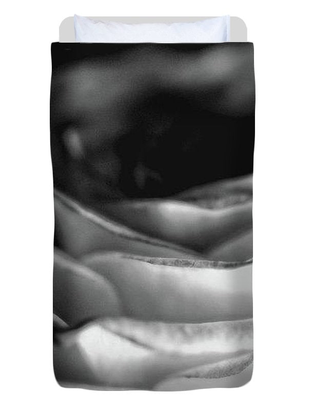 Light Black and White Rose - Duvet Cover