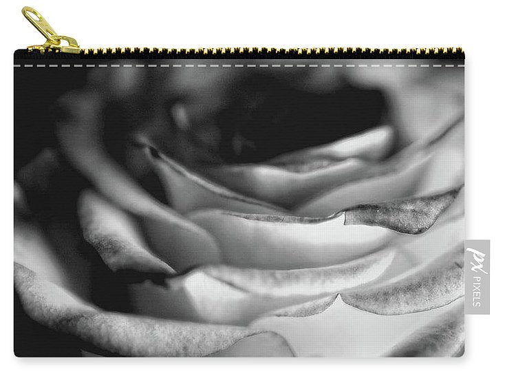 Light Black and White Rose - Carry-All Pouch