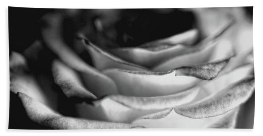 Light Black and White Rose - Beach Towel