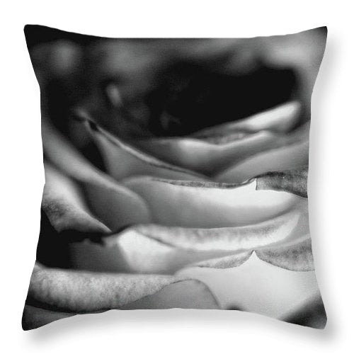Light Black and White Rose - Throw Pillow