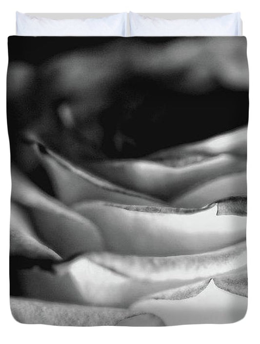 Light Black and White Rose - Duvet Cover