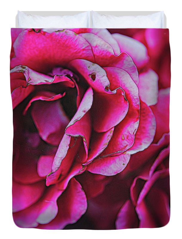 Pink and White Flowers - Duvet Cover