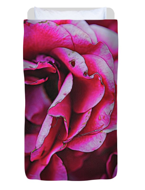 Pink and White Flowers - Duvet Cover