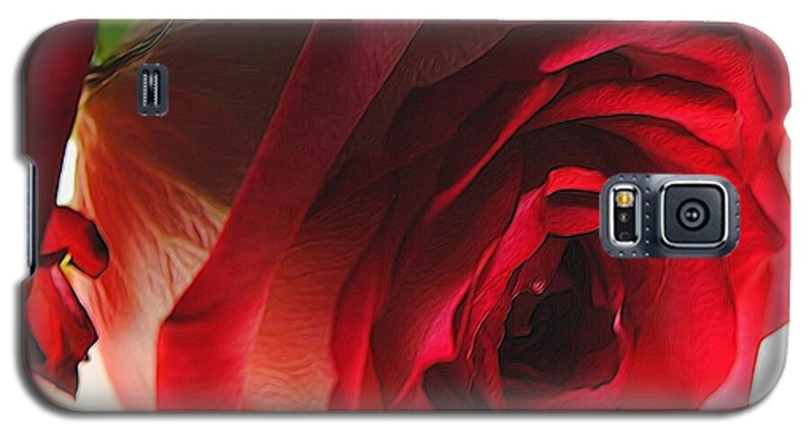 Pink Lined White Rose #1 - Phone Case