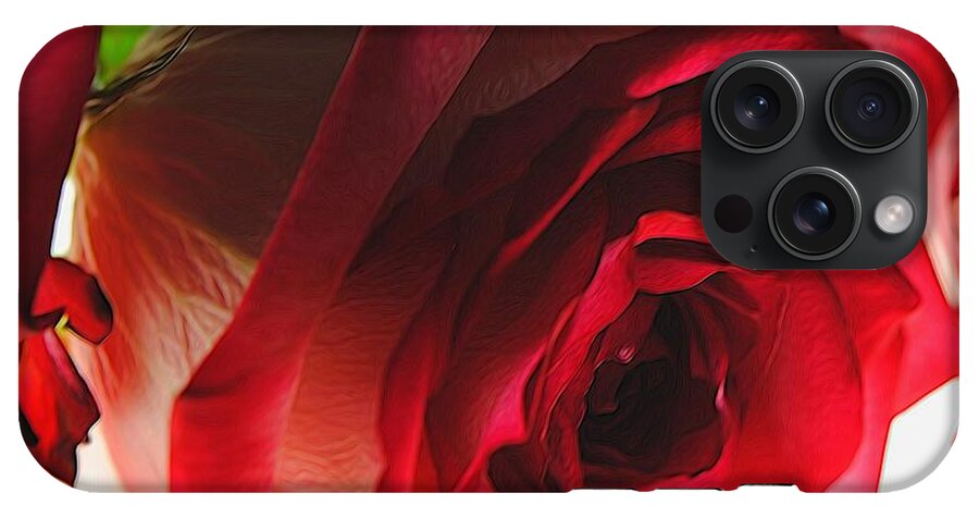 Pink Lined White Rose #1 - Phone Case