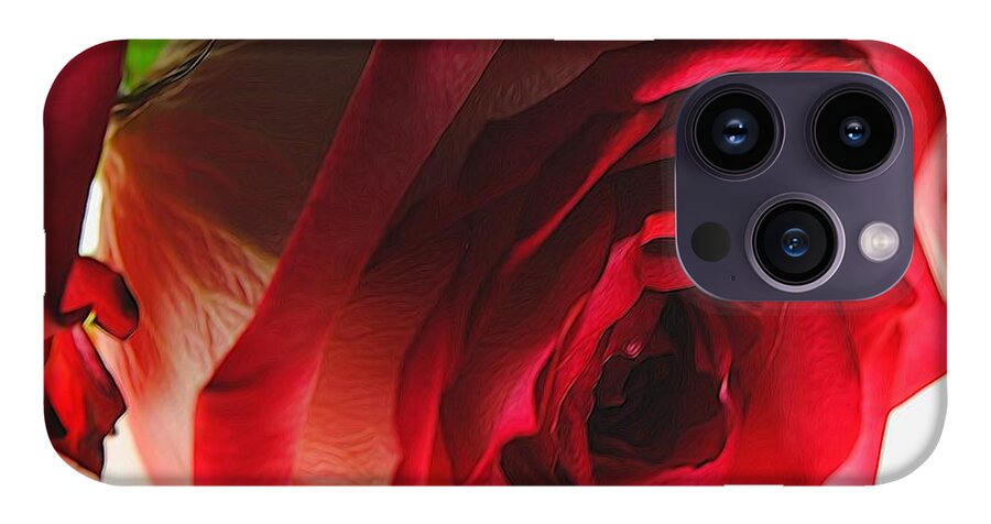Pink Lined White Rose #1 - Phone Case