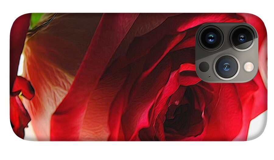Pink Lined White Rose #1 - Phone Case