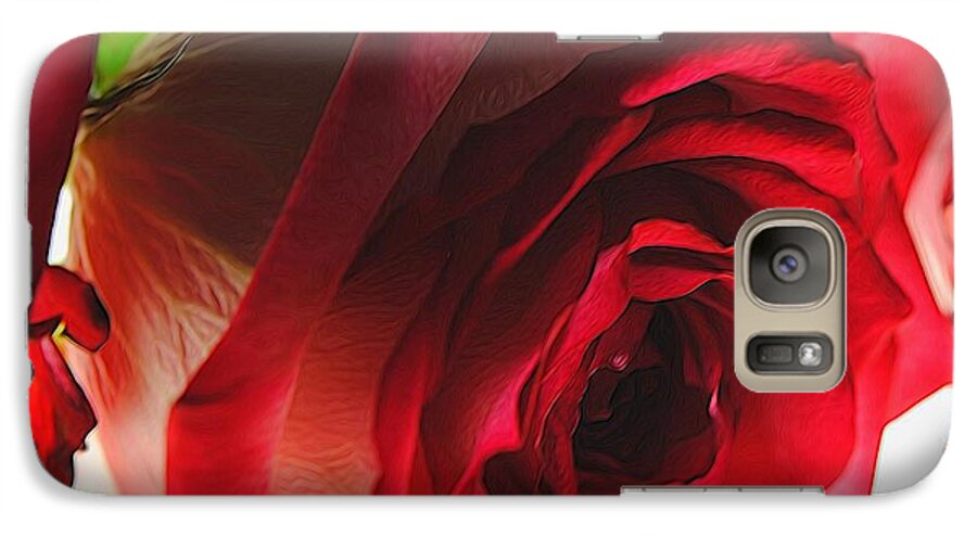 Pink Lined White Rose #1 - Phone Case