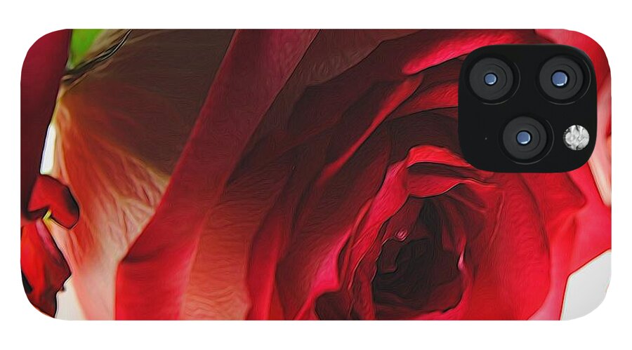 Pink Lined White Rose #1 - Phone Case