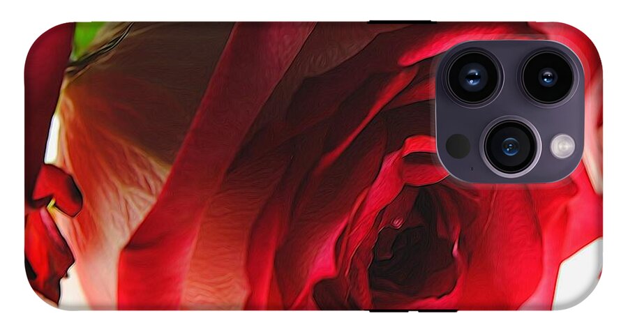 Pink Lined White Rose #1 - Phone Case