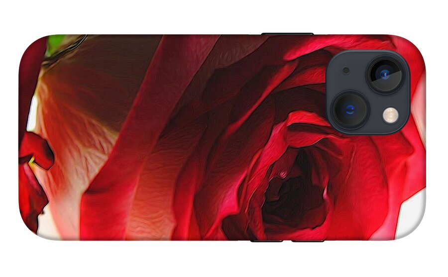 Pink Lined White Rose #1 - Phone Case