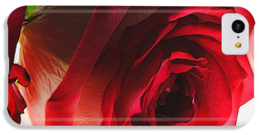 Pink Lined White Rose #1 - Phone Case