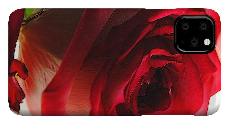 Pink Lined White Rose #1 - Phone Case
