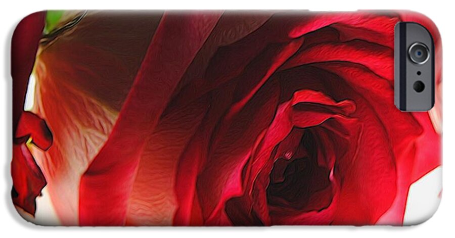 Pink Lined White Rose #1 - Phone Case