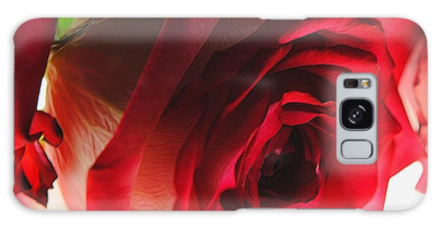 Pink Lined White Rose #1 - Phone Case