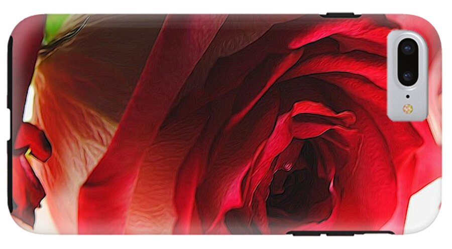 Pink Lined White Rose #1 - Phone Case