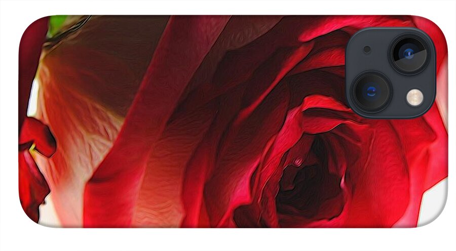 Pink Lined White Rose #1 - Phone Case