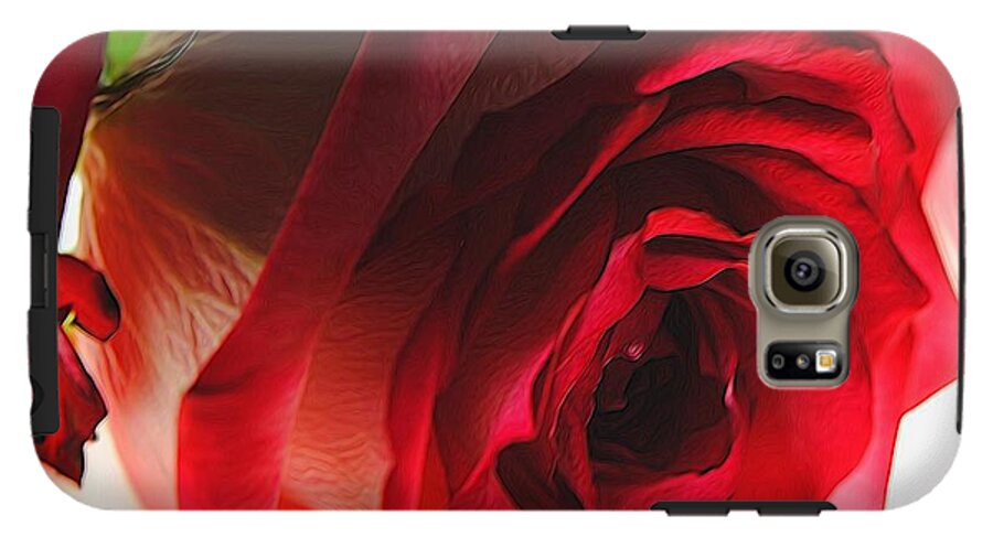 Pink Lined White Rose #1 - Phone Case