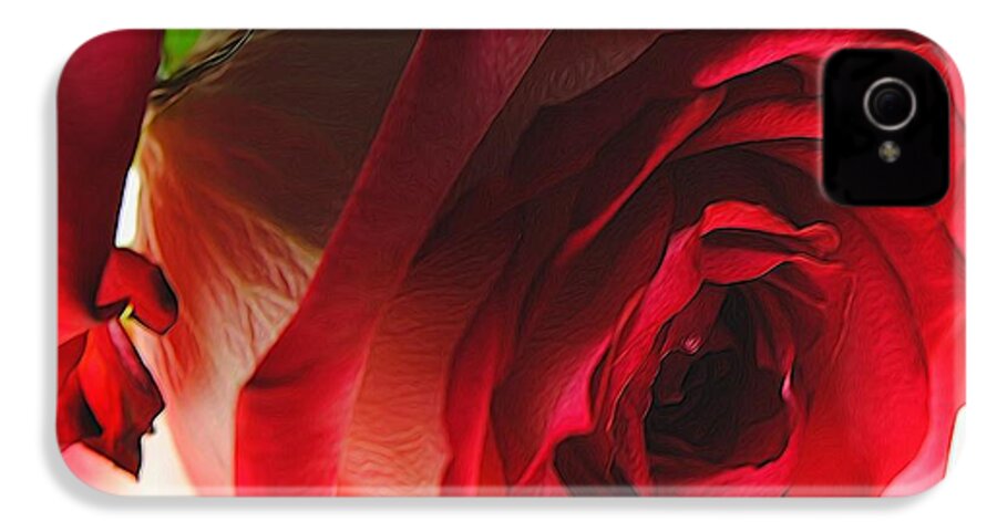 Pink Lined White Rose #1 - Phone Case