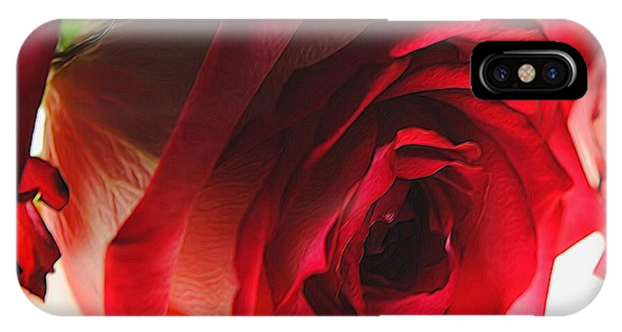 Pink Lined White Rose #1 - Phone Case