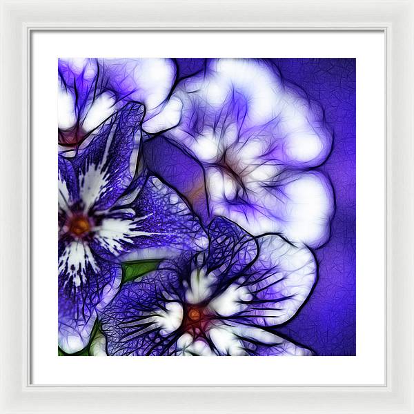 Purple and White Flowers - Framed Print