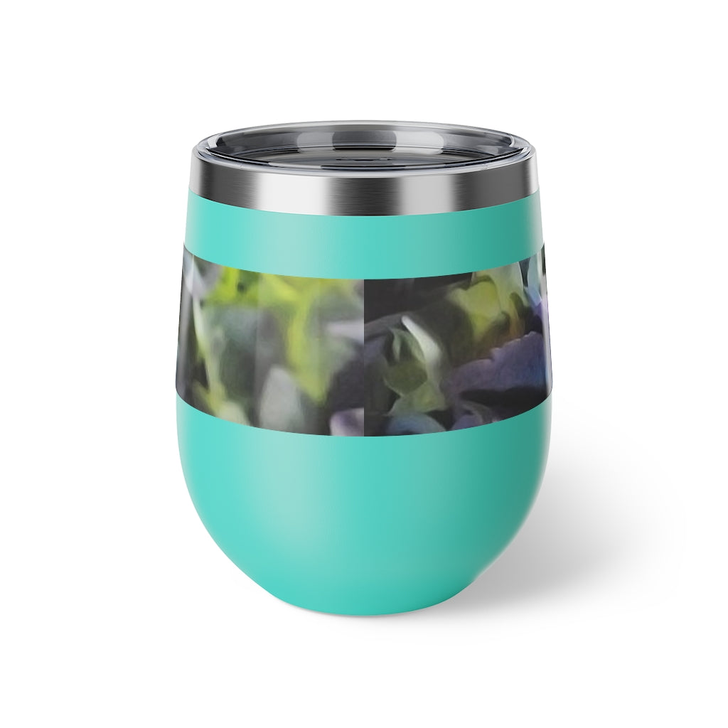 Blue and Purple Hydrangea Copper Vacuum Insulated Cup, 12oz
