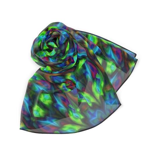 Blue and Green Kaleidoscope Poly Scarf