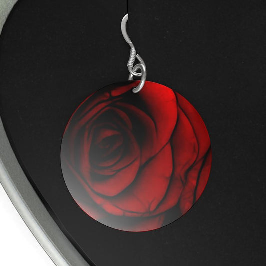 Reddest Rose Sterling Silver Earrings