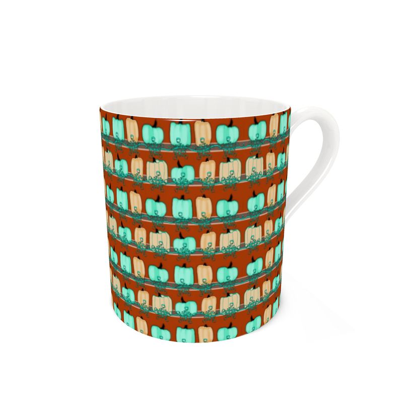 Pumpkin Spice in Bluegreen Bone China Mug