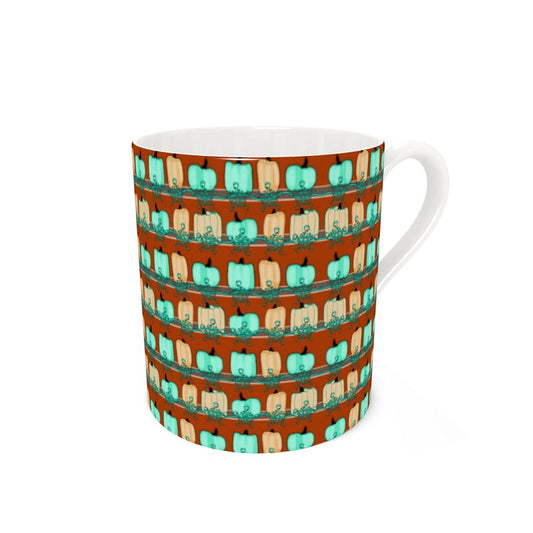 Pumpkin Spice in Bluegreen Bone China Mug