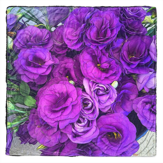 Purple Lisianthus Flowers Throw