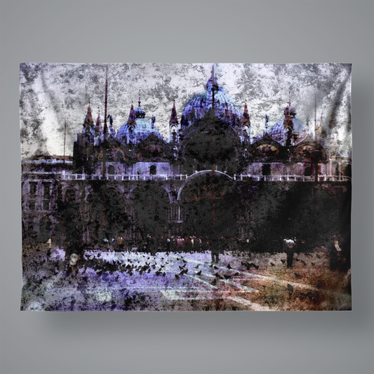 Vintage Travel Saint Marks Large Velvet Wall Tapestry