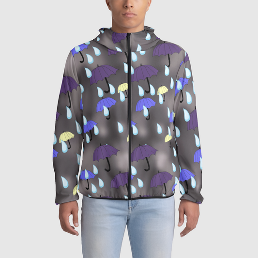 Rain and Umbrellas Pattern Unisex Windbreaker