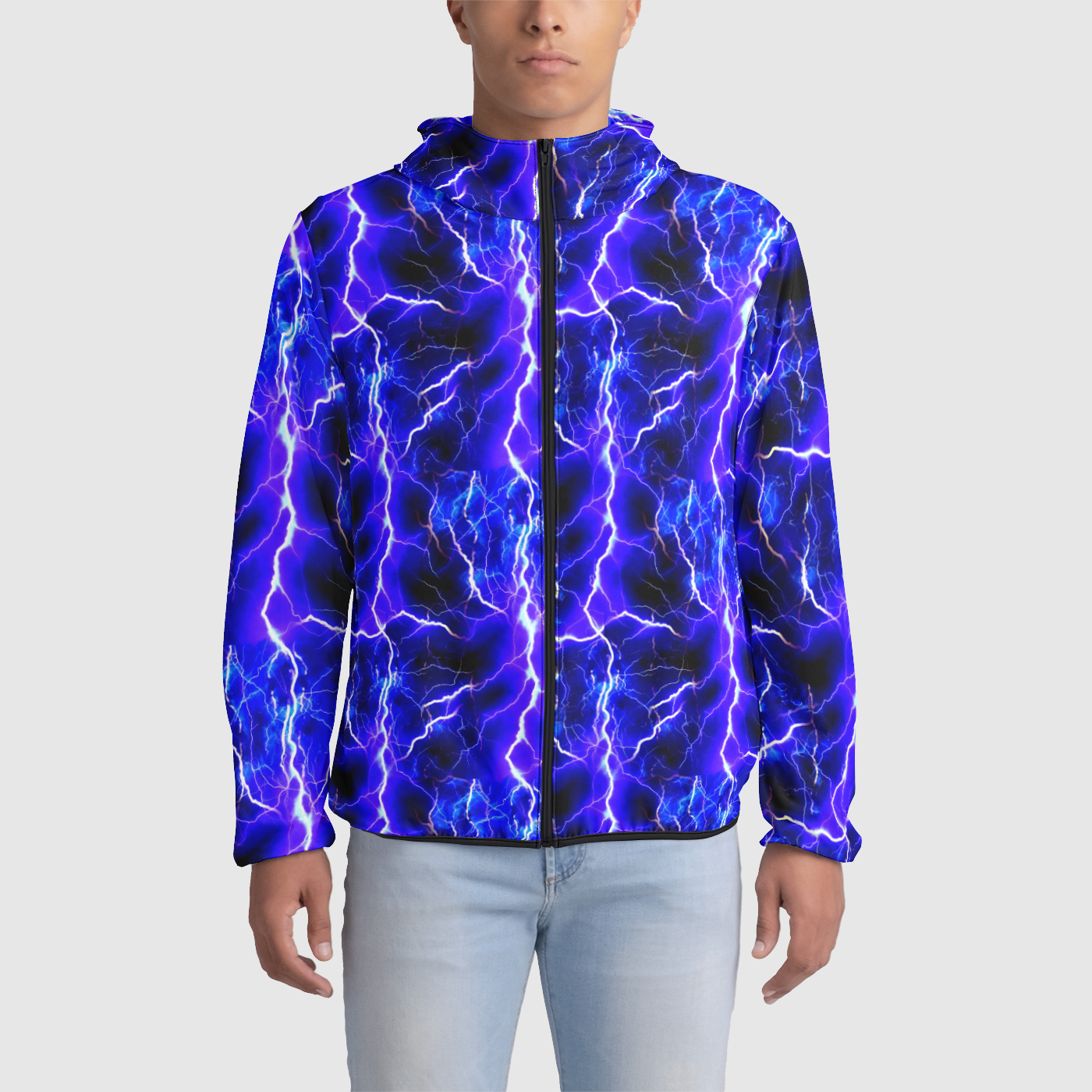 Blue Lightning  Unisex Windbreaker