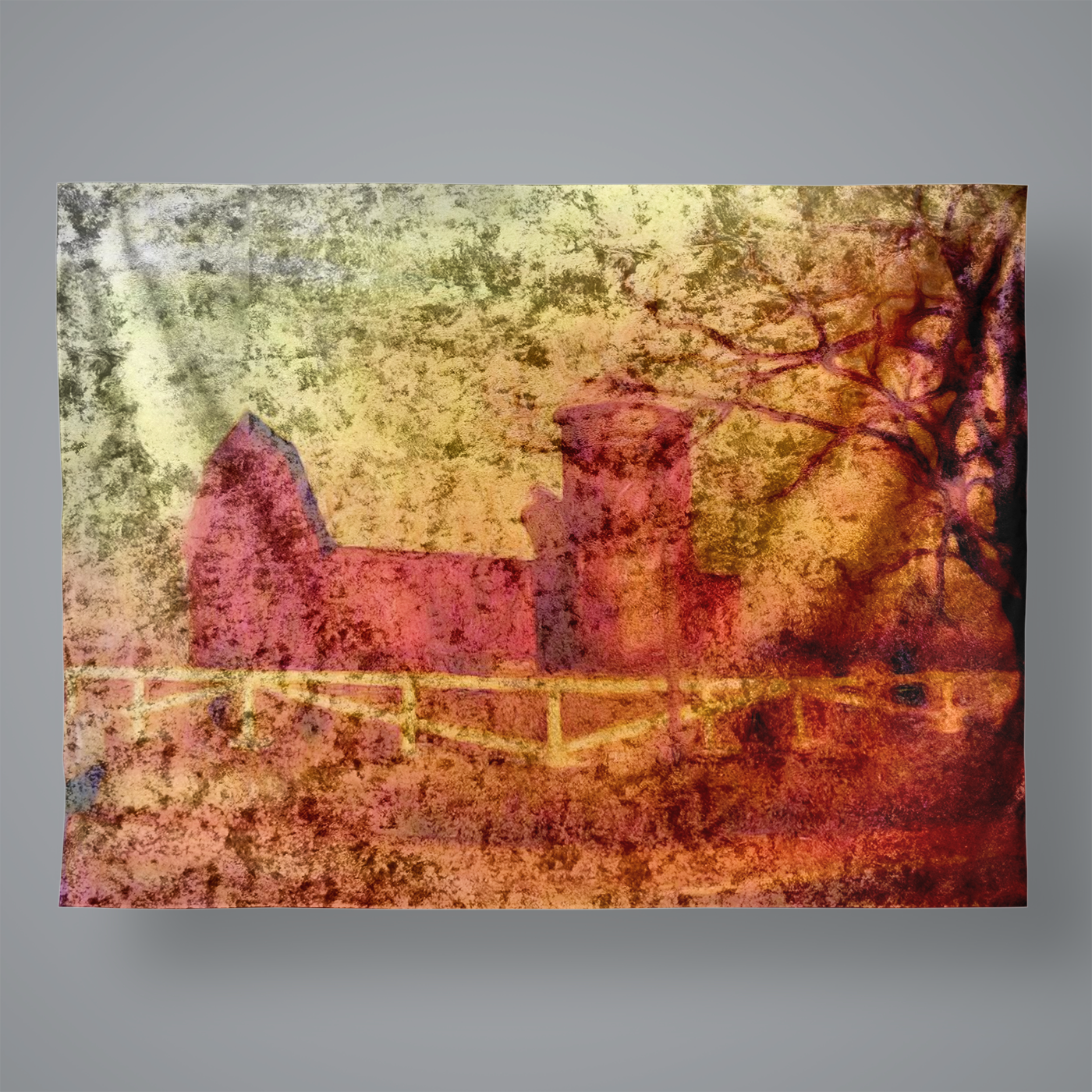 Barn Painting Large Velvet Wall Tapestry