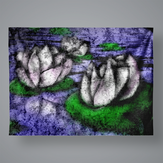 Little Lotus Pond Large Velvet Wall Tapestry