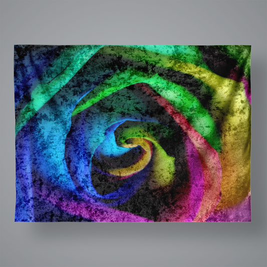Rainbow Rose  Large Velvet Wall Tapestry
