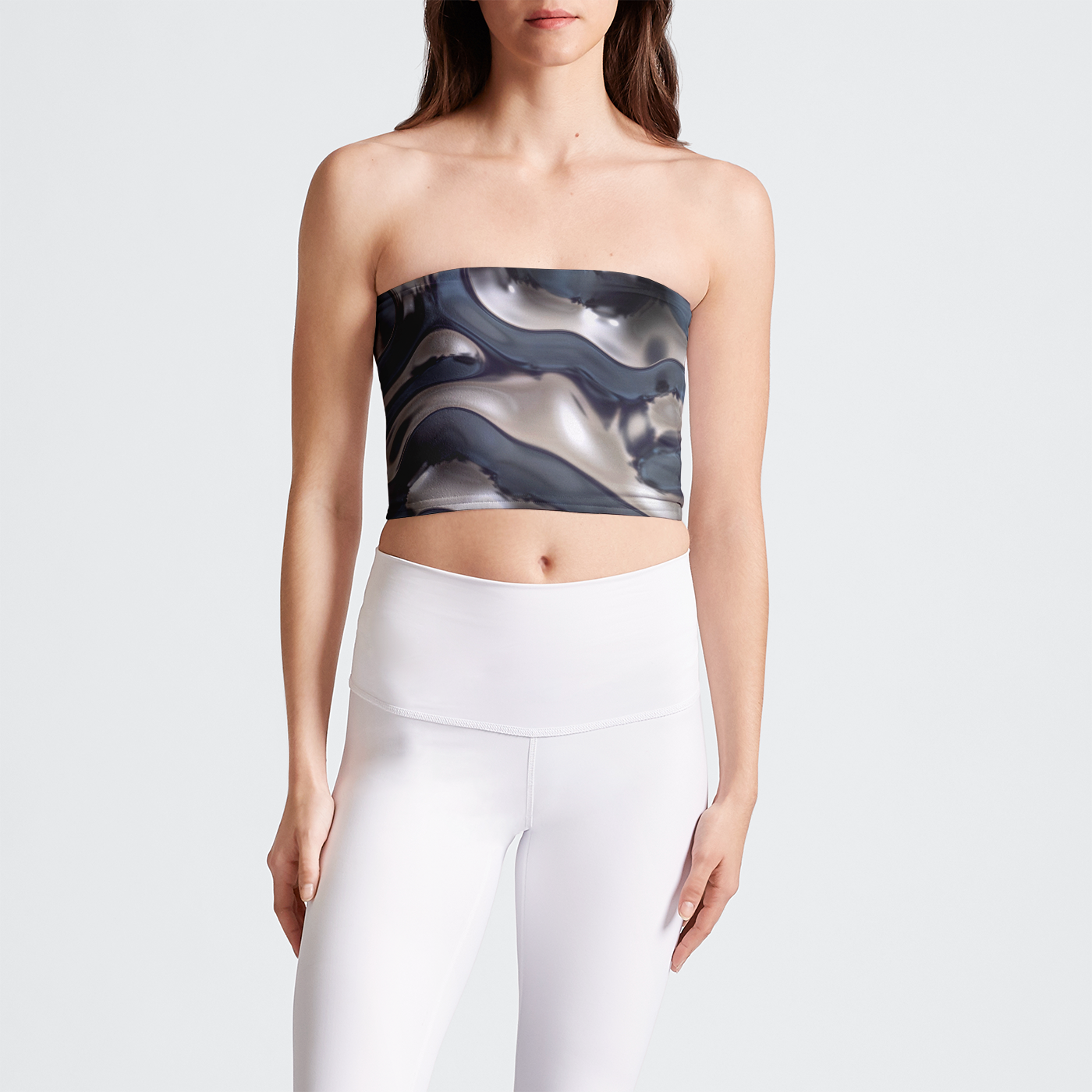 Liquid Silver Metallic Tube Top