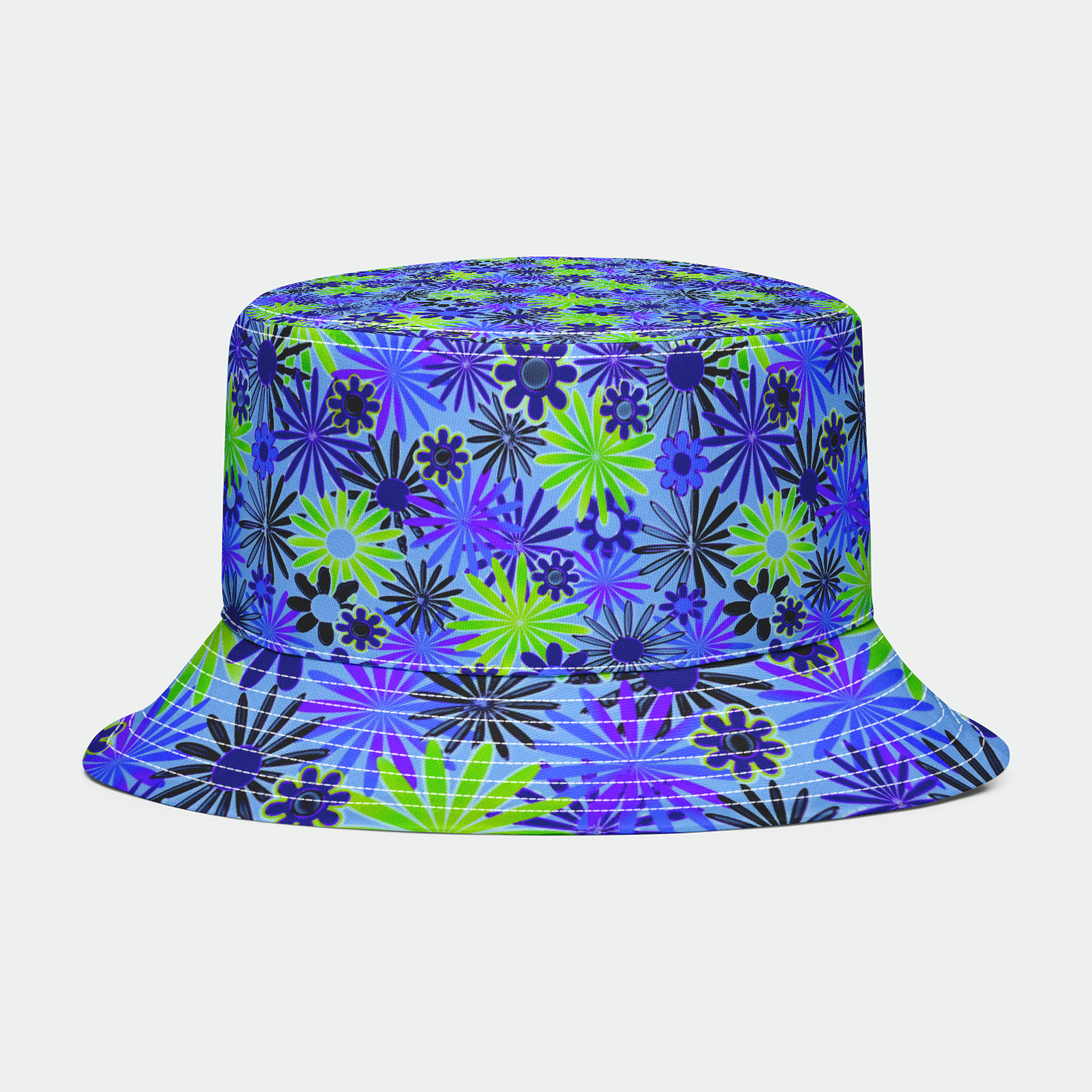 Blue and Green Daisies Bucket Hat