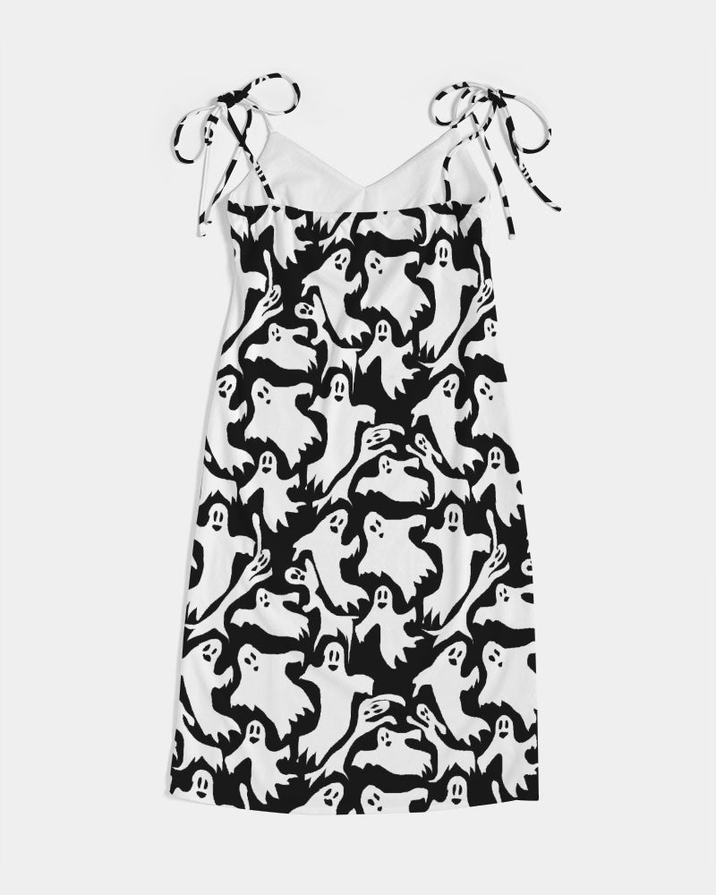 Ghosts Pattern Women's Tie Strap Split Dress