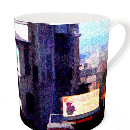 Vintage Travel French Cafe Bone China Mug
