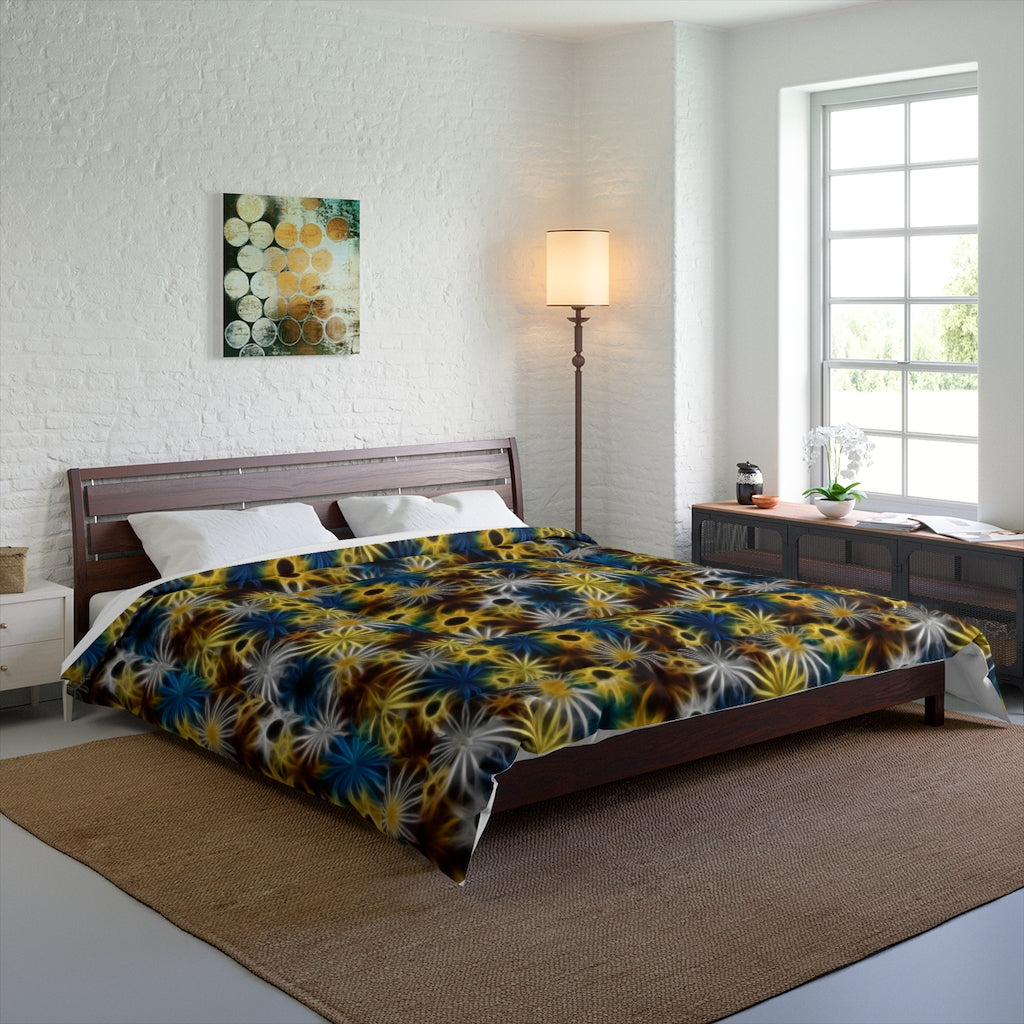 Blue and Yellow Daisies Comforter