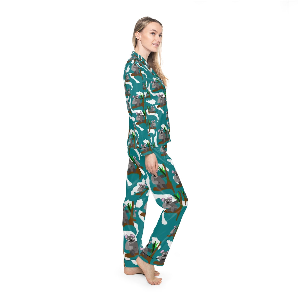 Koala Bears Pattern Women's Satin Pajamas (AOP)