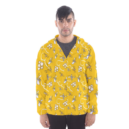 Honeybees Men's Hooded Windbreaker
