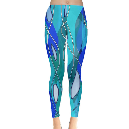 Wavy Blue Leggings