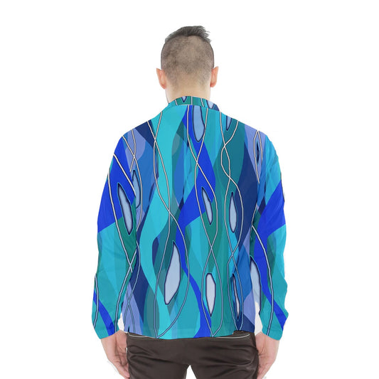 Wavy Blue Men's Windbreaker
