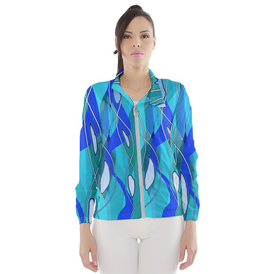 Wavy Blue Women's Windbreaker