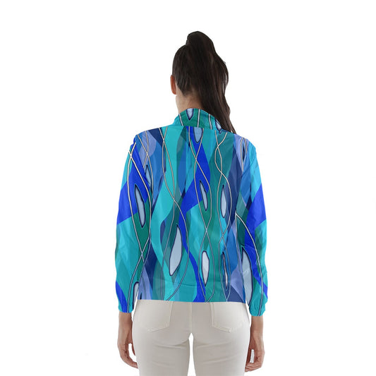 Wavy Blue Women's Windbreaker