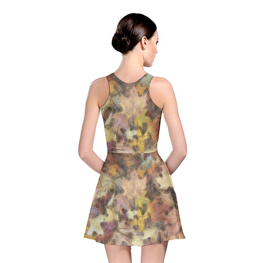 Late October Leaves Light Reversible Skater Dress