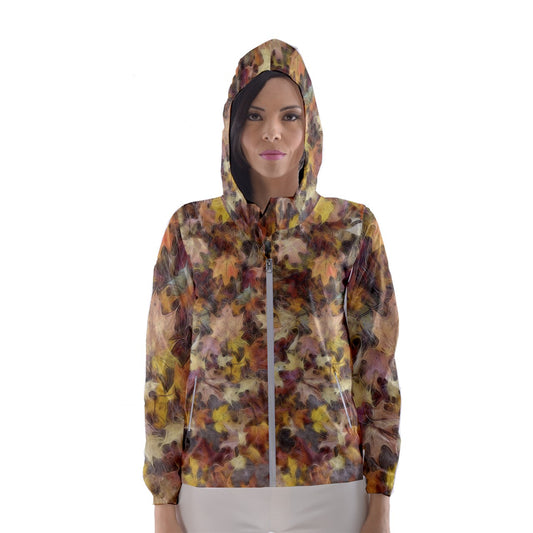 Late October Leaves Light Women's Hooded Windbreaker